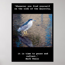 Poster Poster, Pausar e Refletir o Pássaro Água Havaiano