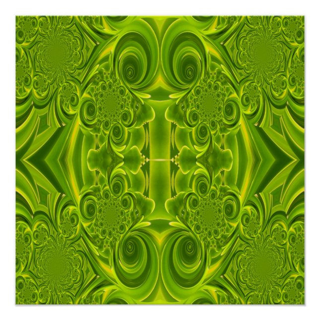 Pôster Poster Perfeito de espiral Vibrante Verde (Frente)