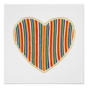 Pôster Poster Perfeito de Stripes Cardíacas