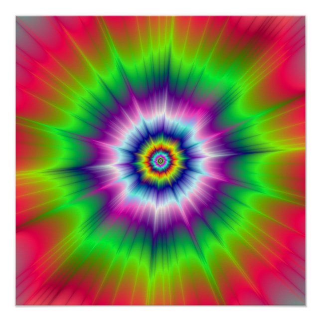 Pôster Poster Perfeito de Tie-Dye Zazzle (Frente)
