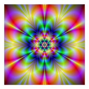 Pôster Poster perfeito de Zazzle do Psychedelia floral
