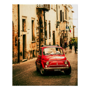 Pôster Poster perfeito   Fiat 500% pipe% Roma Italia do