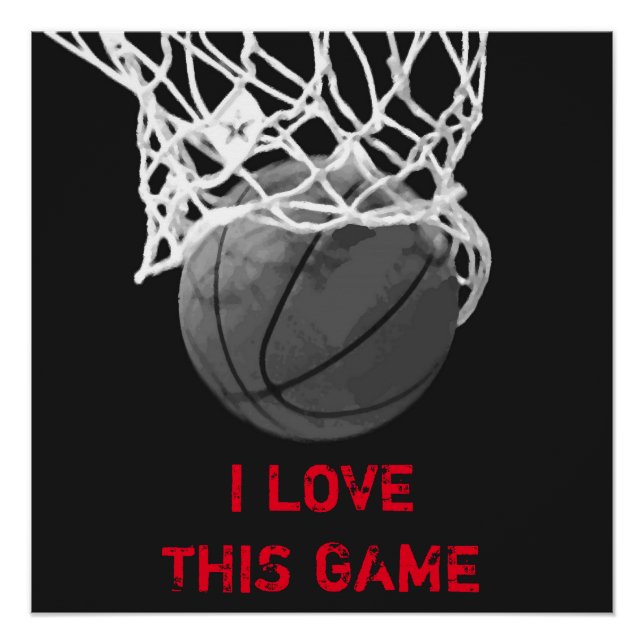 Pôster Poster perfeito para basquete preto e branco (Frente)
