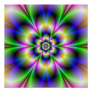 Pôster Poster perfeito verde de Zazzle da flor violeta e