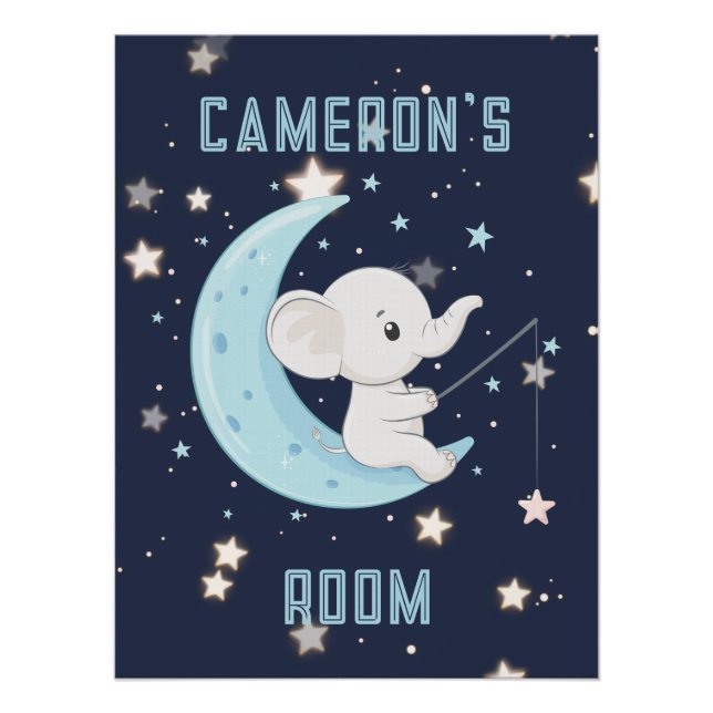 Pôster Poster Personalizado de Elefante Bebê Pescando 4 E (Frente)