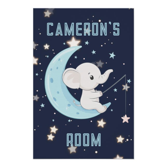Pôster Poster Personalizado de Elefante Bebê Pescando Est (Frente)