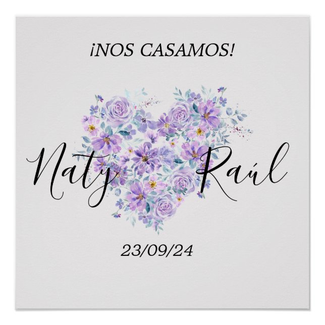 Pôster Póster Personalizado para Bodas  (Frente)