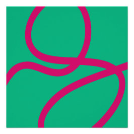 Pôster Poster – Pink Lines on Green