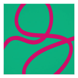 Pôster Poster – Pink Lines on Green