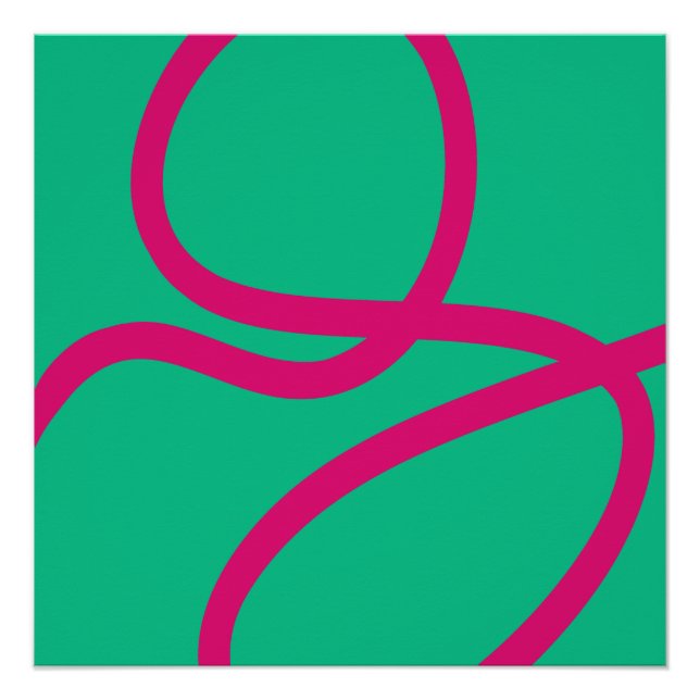 Pôster Poster – Pink Lines on Green (Frente)