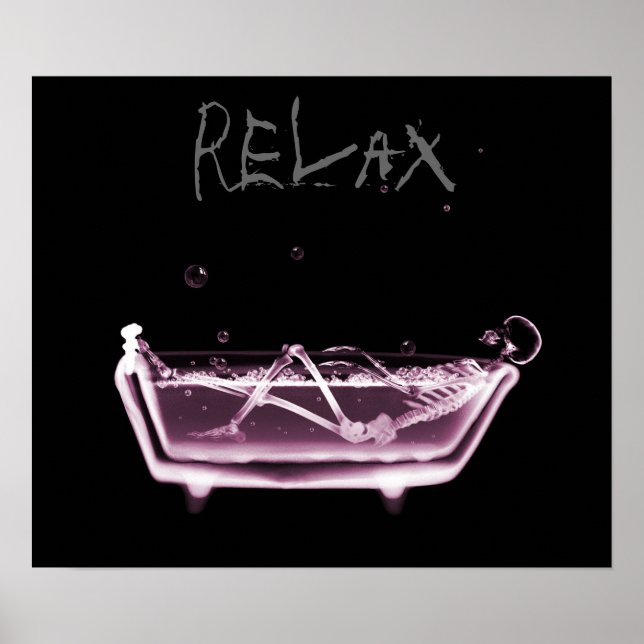 Poster Poster- Pink Relax X-Ray Skeleton Bath Time (Frente)