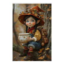 Poster Pixie Orange Hat Left Face