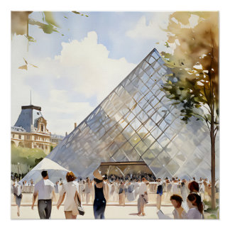 Pôster Poster pyramide du Louvre musée Parisien