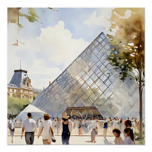Pôster Poster pyramide du Louvre musée Parisien  (Frente)