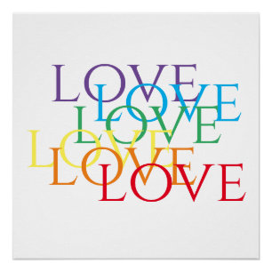 Pôster POSTER RAINBOW LOVE 20x20