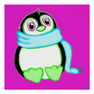 Pôster Poster Rosa Perky Penguin