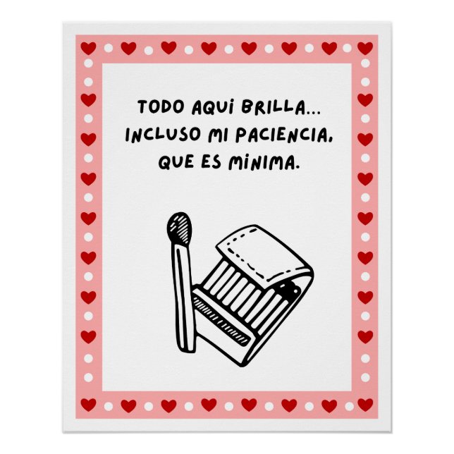 Pôster Poster sarcastico caja fosforos humor cute (Frente)