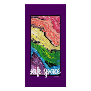 Pôster Poster seguro do roxo do espaço da arte abstracta