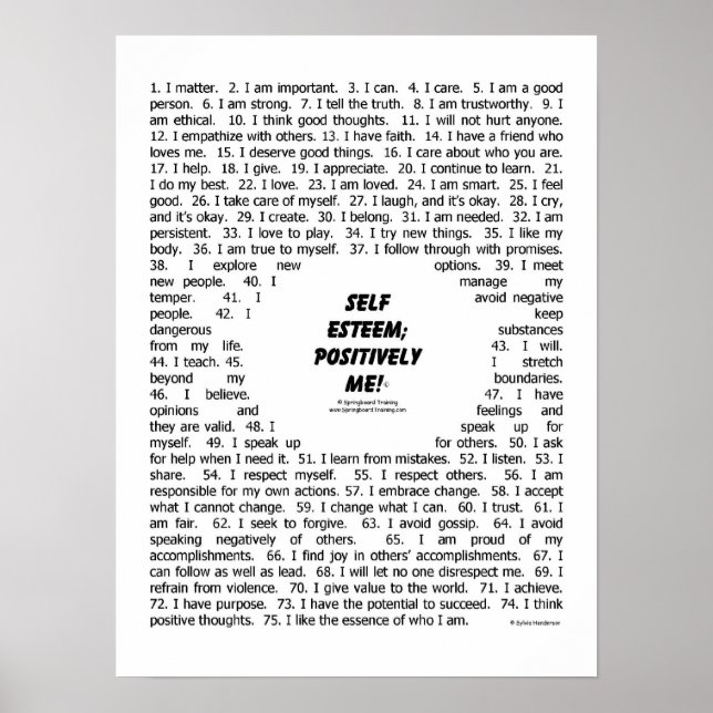 Pôster Poster: "Self-Esteem_Positively Me" (Frente)