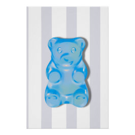 Pôster Poster Semi-Brillo Urso Gummy Azul