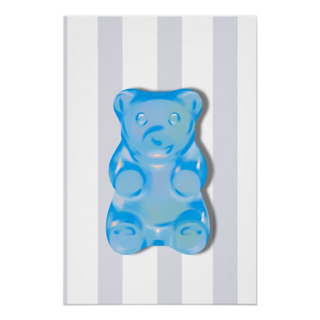 Pôster Poster Semi-Brillo Urso Gummy Azul (Frente)
