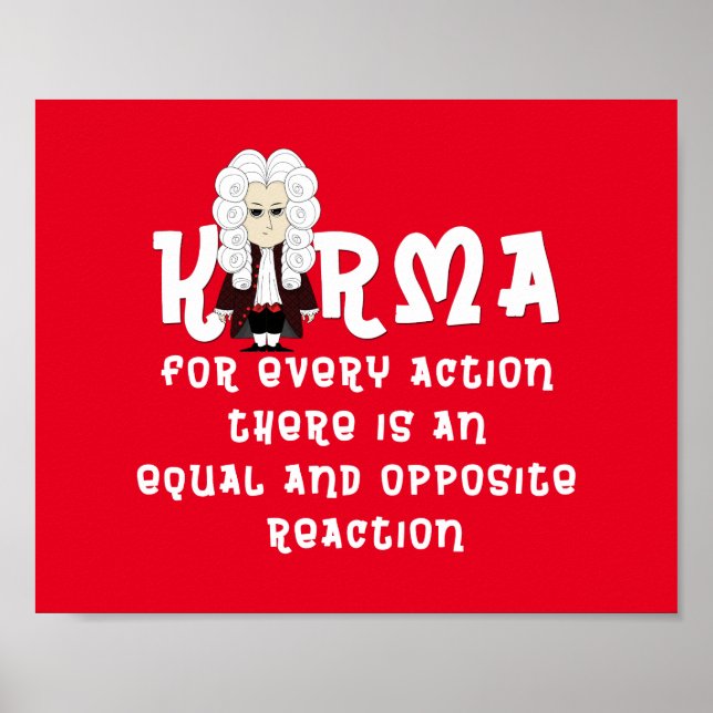 Poster Pôster. Terceira Lei de Karma e Newton (Fundo Escu (Frente)