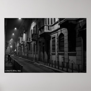 Pôster Poster: Uma rua em Milão, Italia