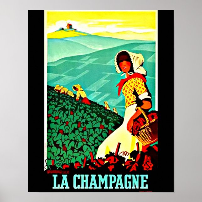 Pôster Poster-Viagens vintage Arte-Champanhe (Frente)