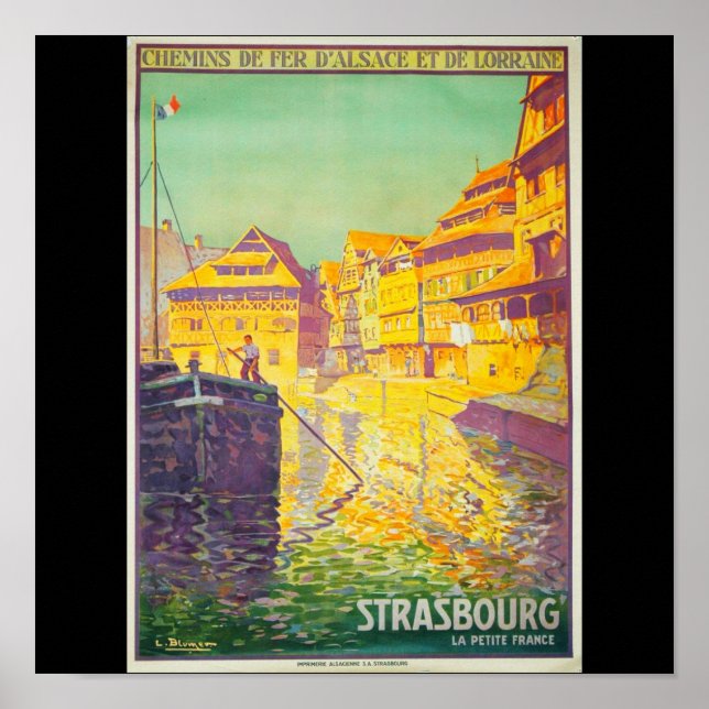 Pôster Poster-Viagens vintage-Estrasburgo (Frente)