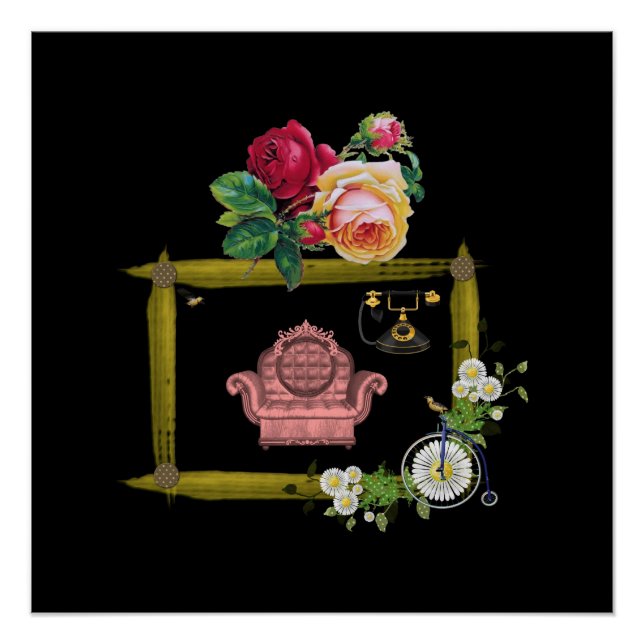 Pôster Poster Victoriano Floral (Frente)