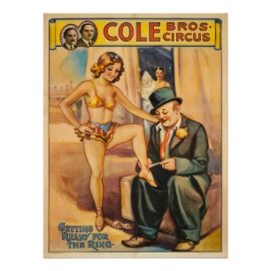 Pôster Poster vintage de artistas de circo