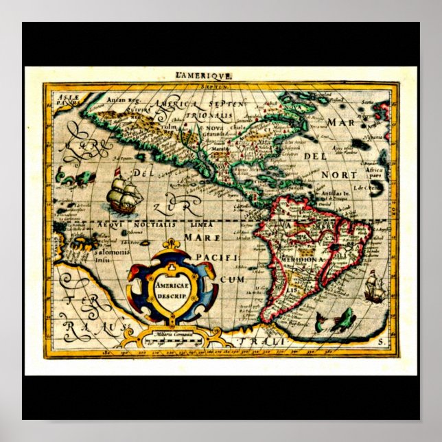 Poster Poster-Vintage Maps-Jodocus Hondius 31 (Frente)