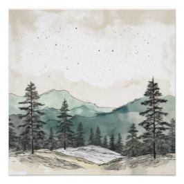 Pôster Poster Vista de Montanha de Carga Simples