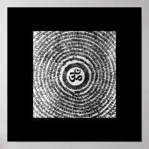 Pôster poster, zumbido do padme do OM mani, india,