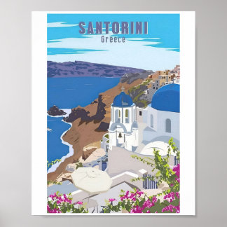 Poster Posteres de viagens de Grécia da Grécia Santorini