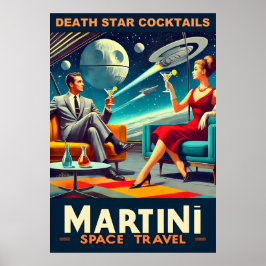 Poster Posteres de viagens Espaciais Martini Coquetéis da