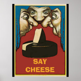Poster Posteres vintage de queijo meloso
