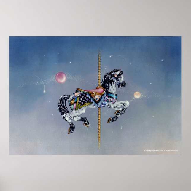 Pôster Posters, Belas Artes - Cinza Mare Carousel Horse (Frente)