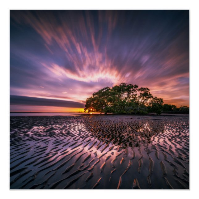 Pôster Posters de ondas de nuvem e mar (Frente)