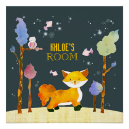 Pôster Posters de quarto personalizáveis de Raposa de Pau