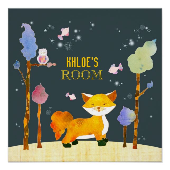 Pôster Posters de quarto personalizáveis de Raposa de Pau (Frente)