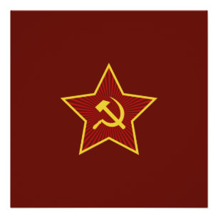 Pôster Posters Red Star Hammer e Sickle