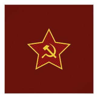 Pôster Posters Red Star Hammer e Sickle