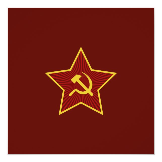 Pôster Posters Red Star Hammer e Sickle (Frente)