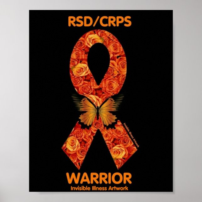 Poster POSTERS...RSD/CRPS - Rosas laranja (Frente)