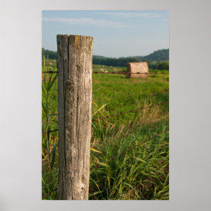 Poster Posto de cerca de Fazenda rural e caules