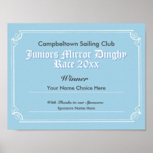 Poster Posto de Certificados do Vencedor do Concurso do C