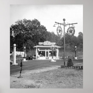 Pôster Posto de gasolina 1925 velho