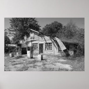 Pôster Posto de gasolina abandonado