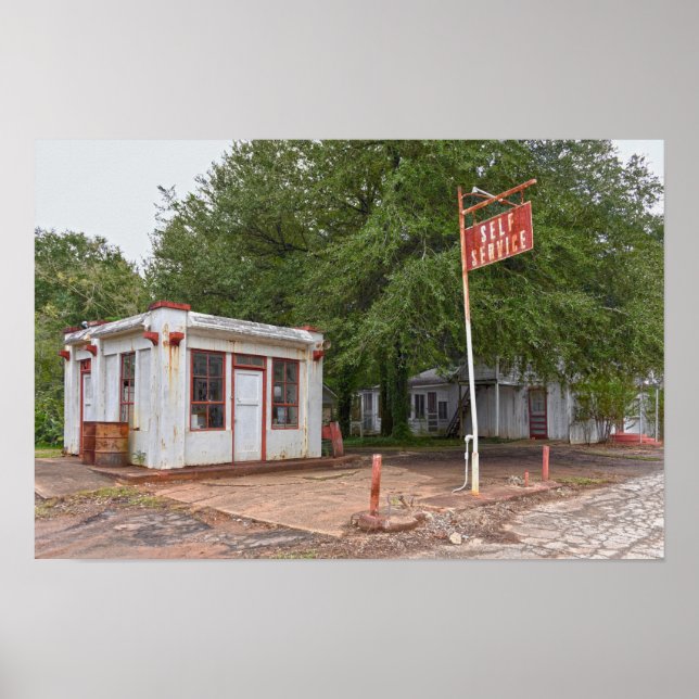 Poster Posto de Gasolina Dixie no Museu do Texas (Frente)
